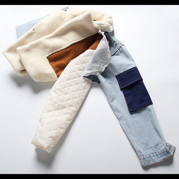 Two Of a Kind Denim Fluffy Jacket - Picture 3 of 5